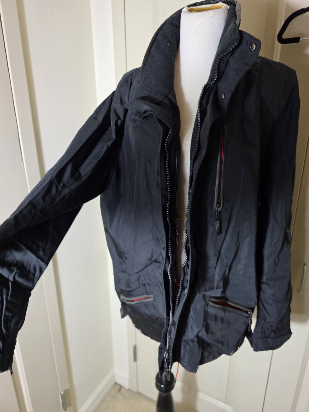Ralph Lauren Black Water-Resistant Raincoat with Zip Pockets